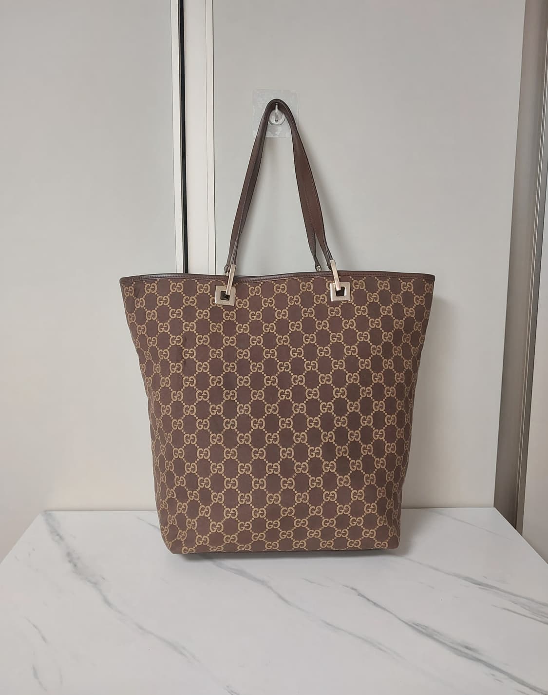 [정품] 구찌 자가드 캔버스 숄더백 토트백 상품이미지1