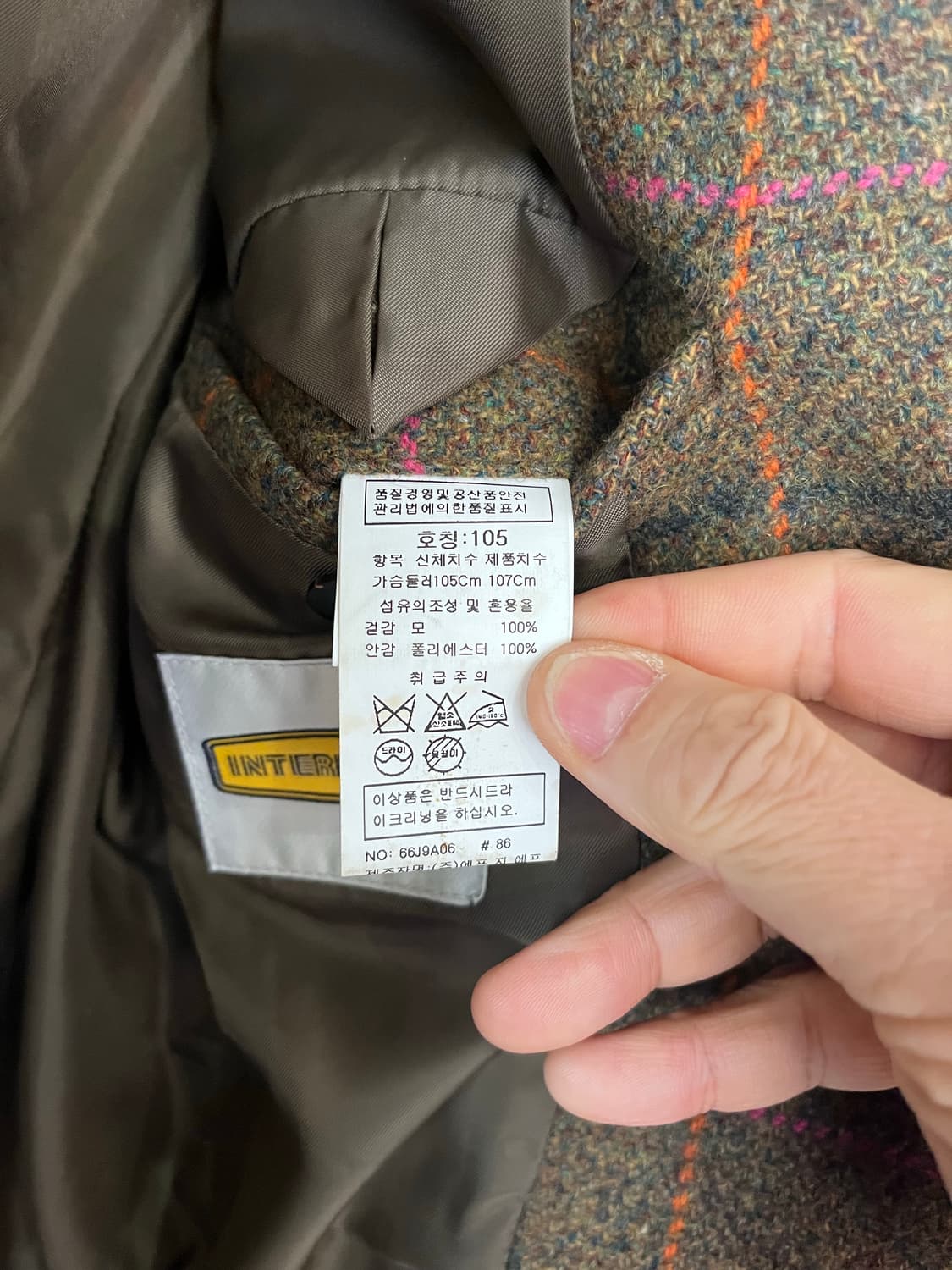 인터메조 울 체크 자켓(한국제) 상품이미지4