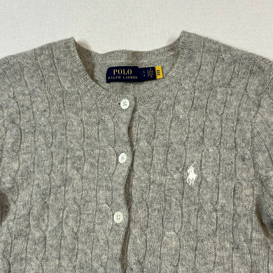 S) 폴로 랄프로렌 캐시미어 블렌드 케이블 가디건 신형 큐알탭 상품이미지4