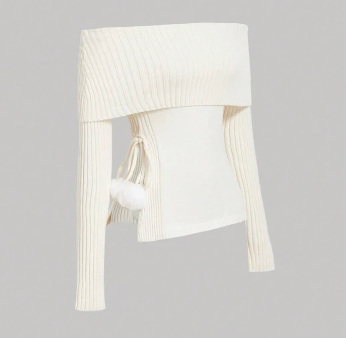 아이보리 오프숄더 니트 상품이미지1