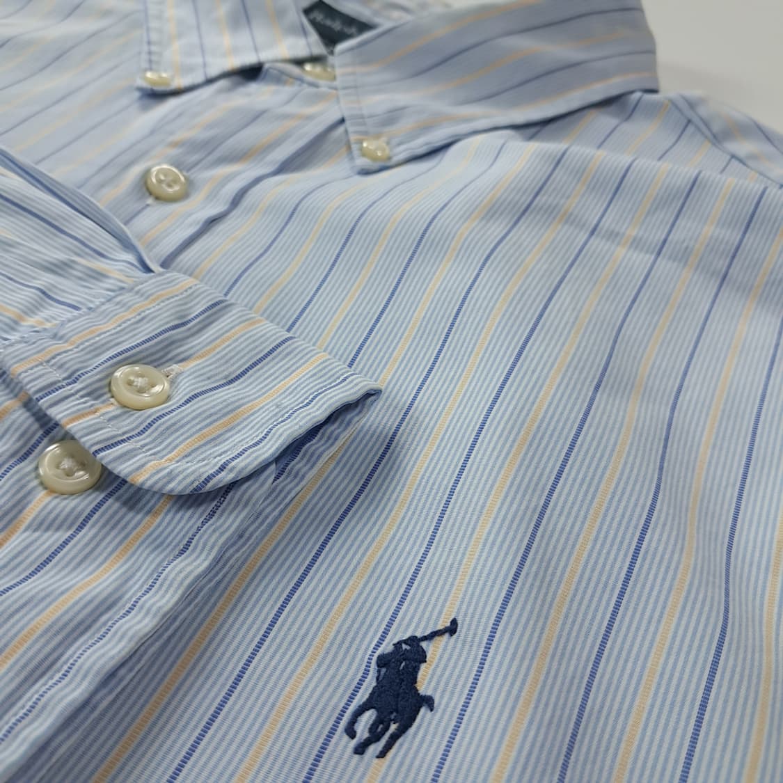 CK326 XL 폴로 00s 스카이블루 멀티 스트라이프 셔츠 남방 상품이미지4