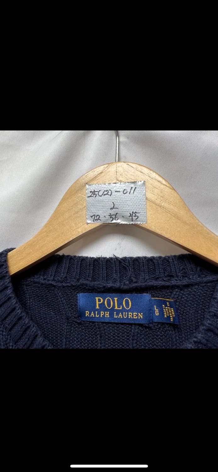 [정품/L] 폴로 랄프로렌 케이블 꽈배기 네이비 니트 상품이미지4