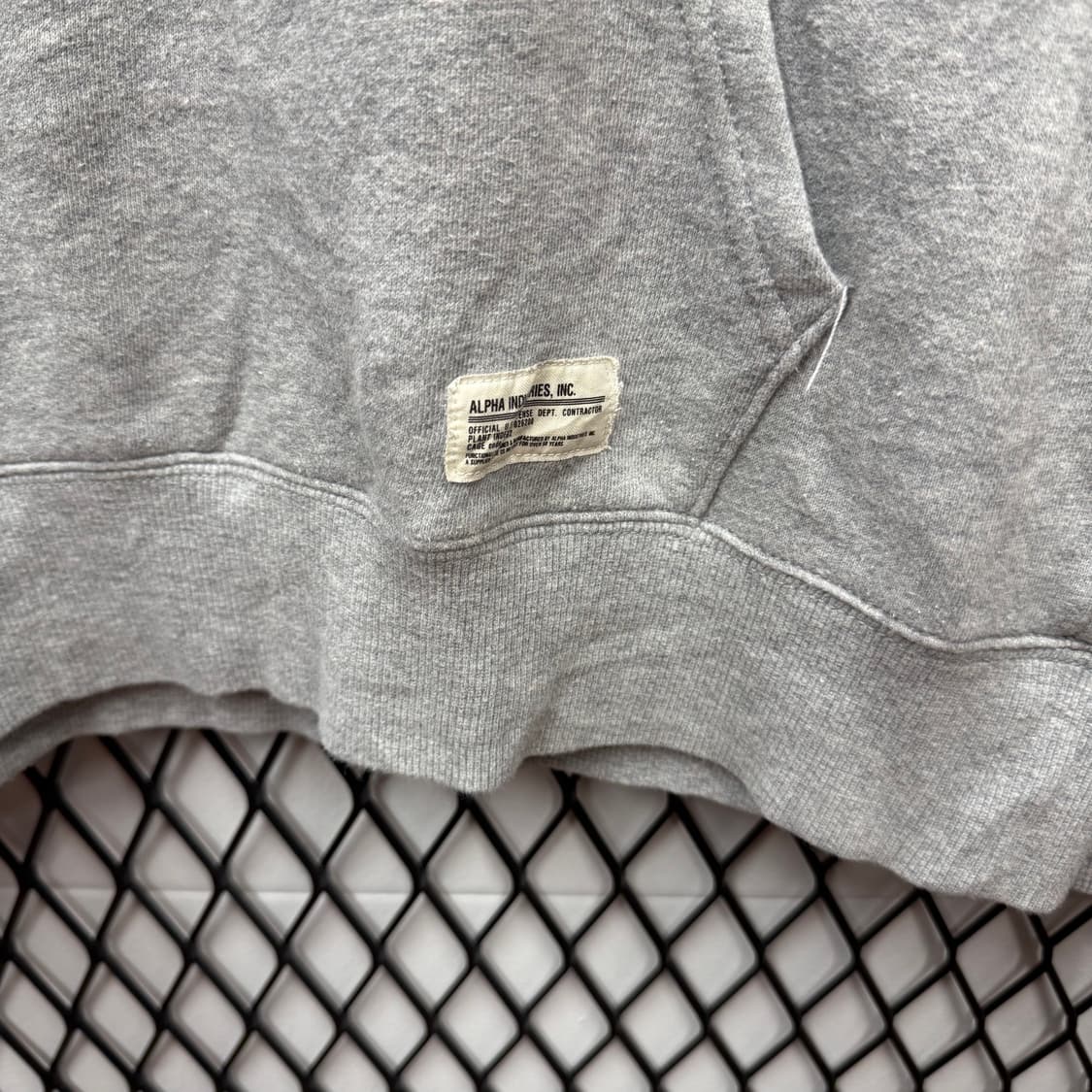 00s 알파인더스트리 후드티 전면 로고 레터링 포인트 그레이 상품이미지6