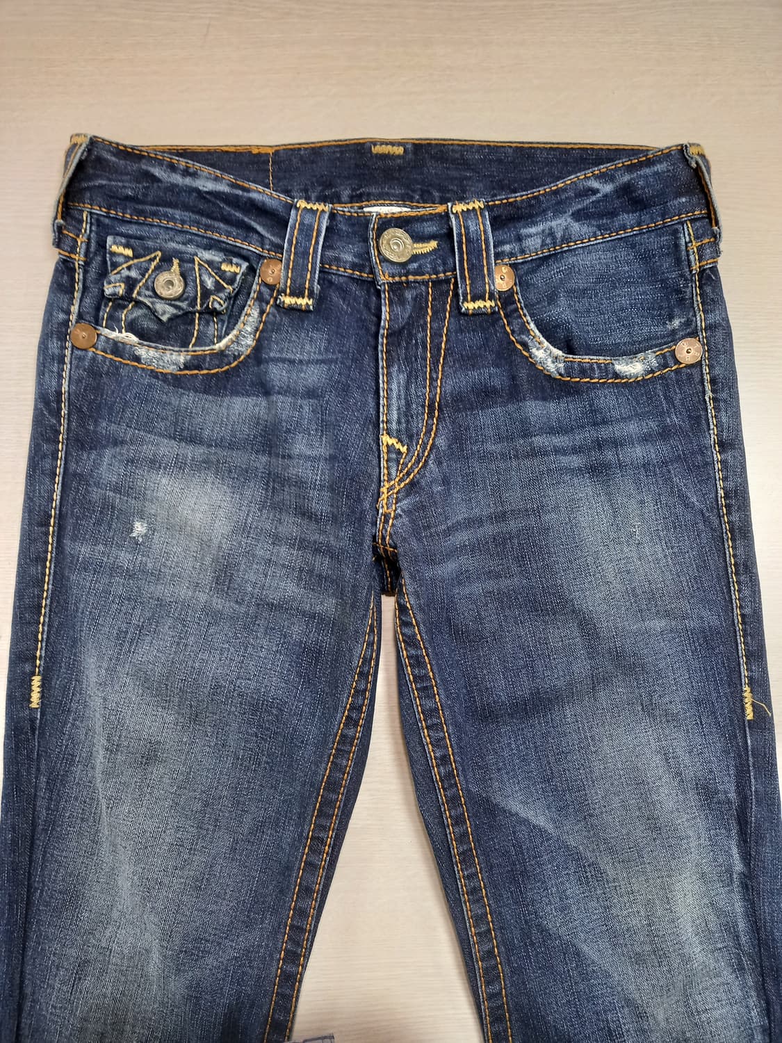 31 트루릴리전 USA 약골반 데미지워싱 일자진 31-515 상품이미지3