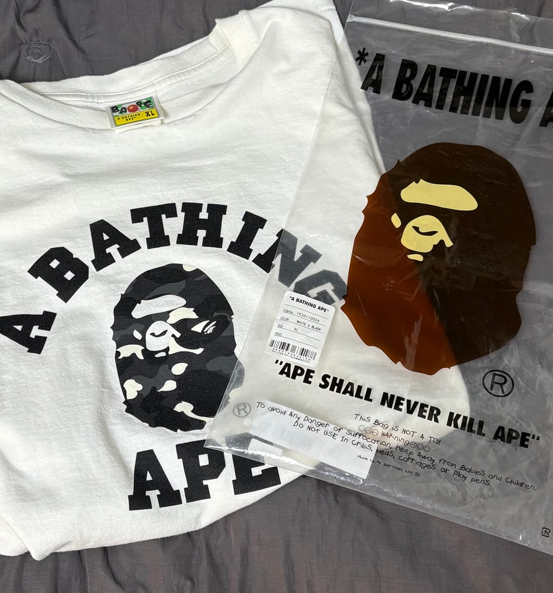 베이프 카모 반팔 XL 상품이미지1