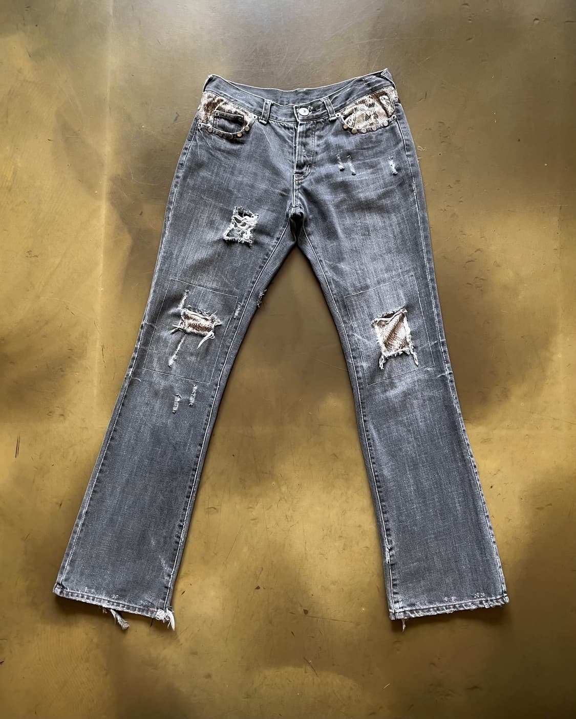 Jpn Vintage Python Docking Flare Jeans 상품이미지3