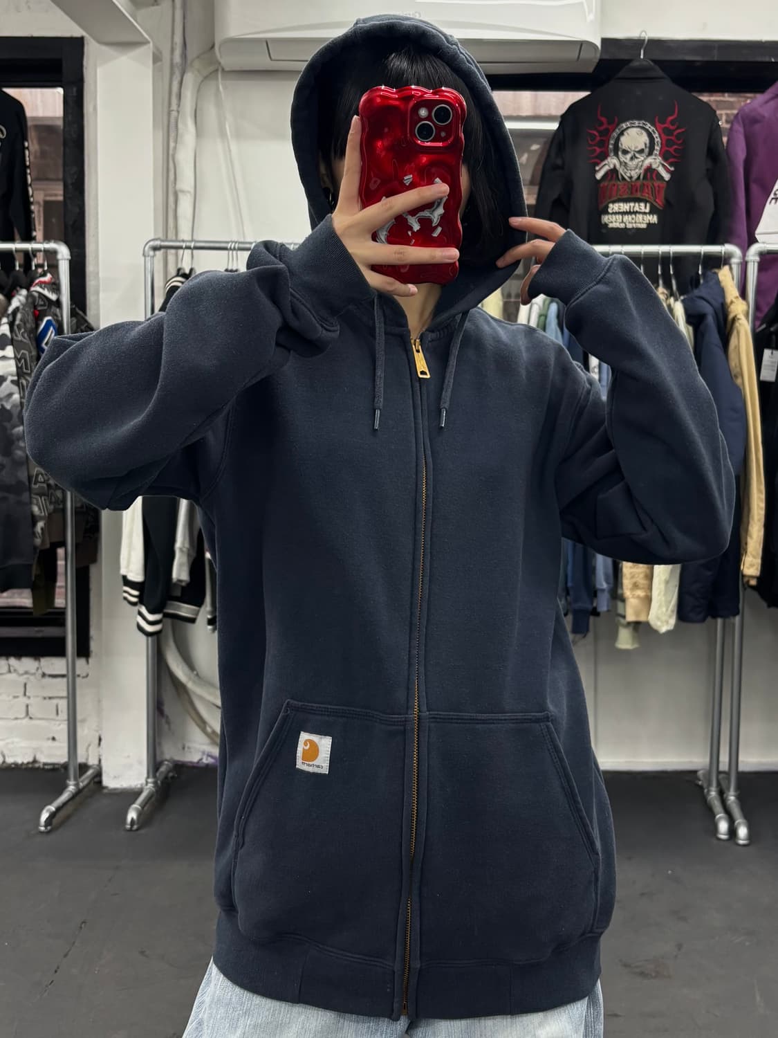 칼하트 네이비 후드집업 상품이미지4