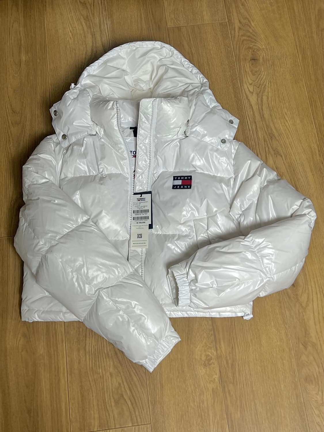 타미힐피거 타미진스 패딩 숏패딩 화이트 상품이미지1