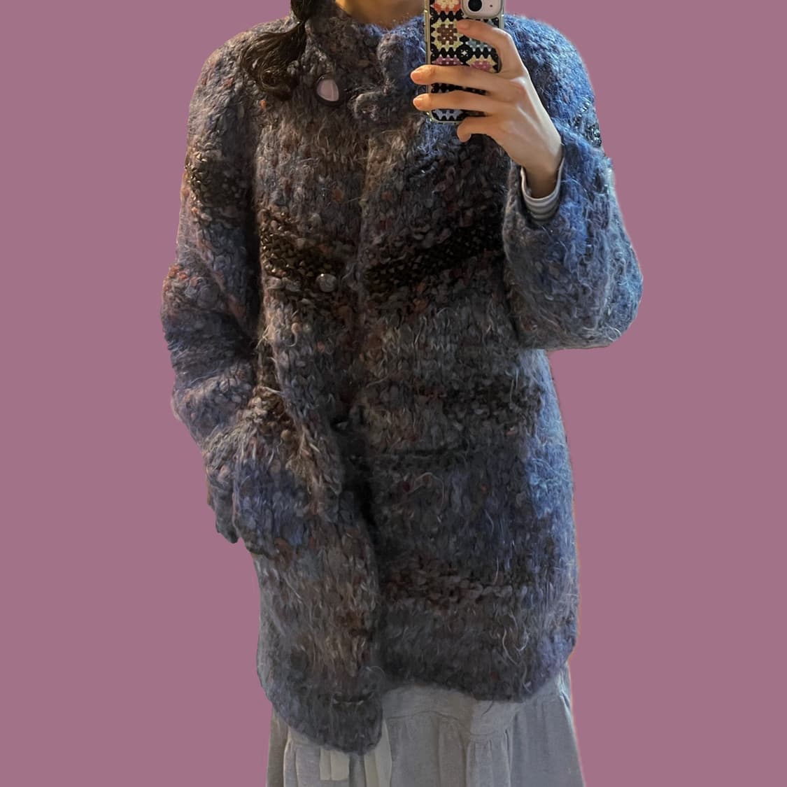 대장 히피 코트! 블루 니트 코트 / 니트 가디건 상품이미지2