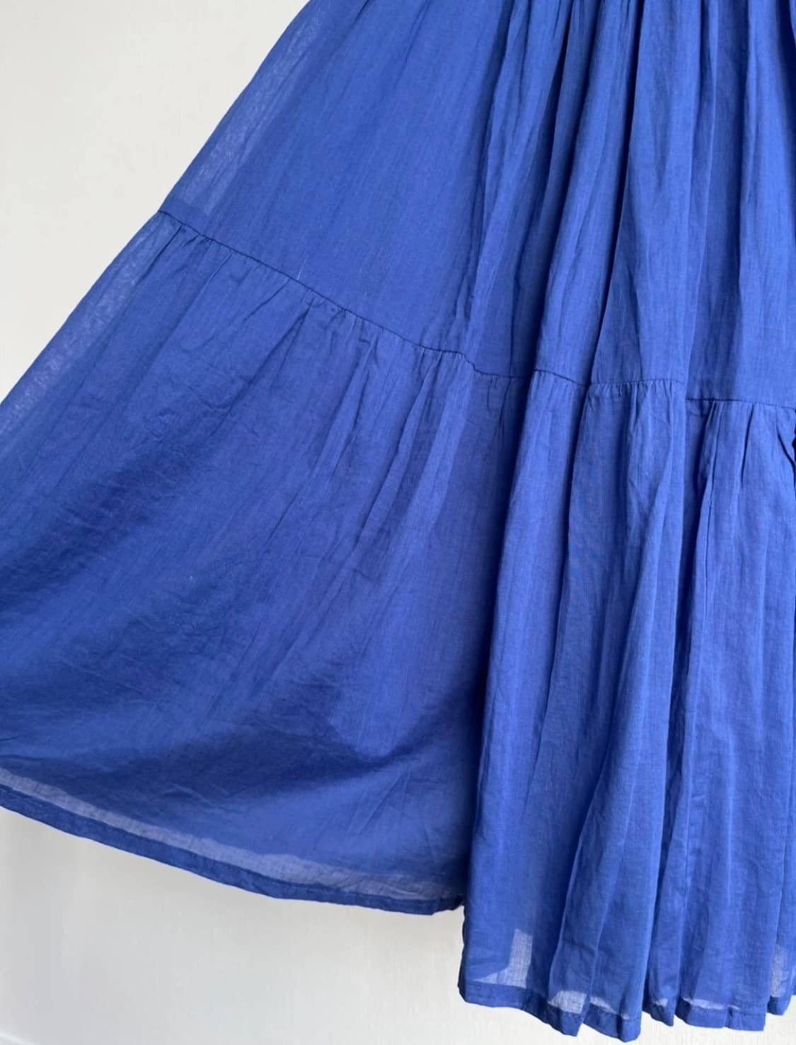 *SALE) 블루 주름 롱 스커트 상품이미지3