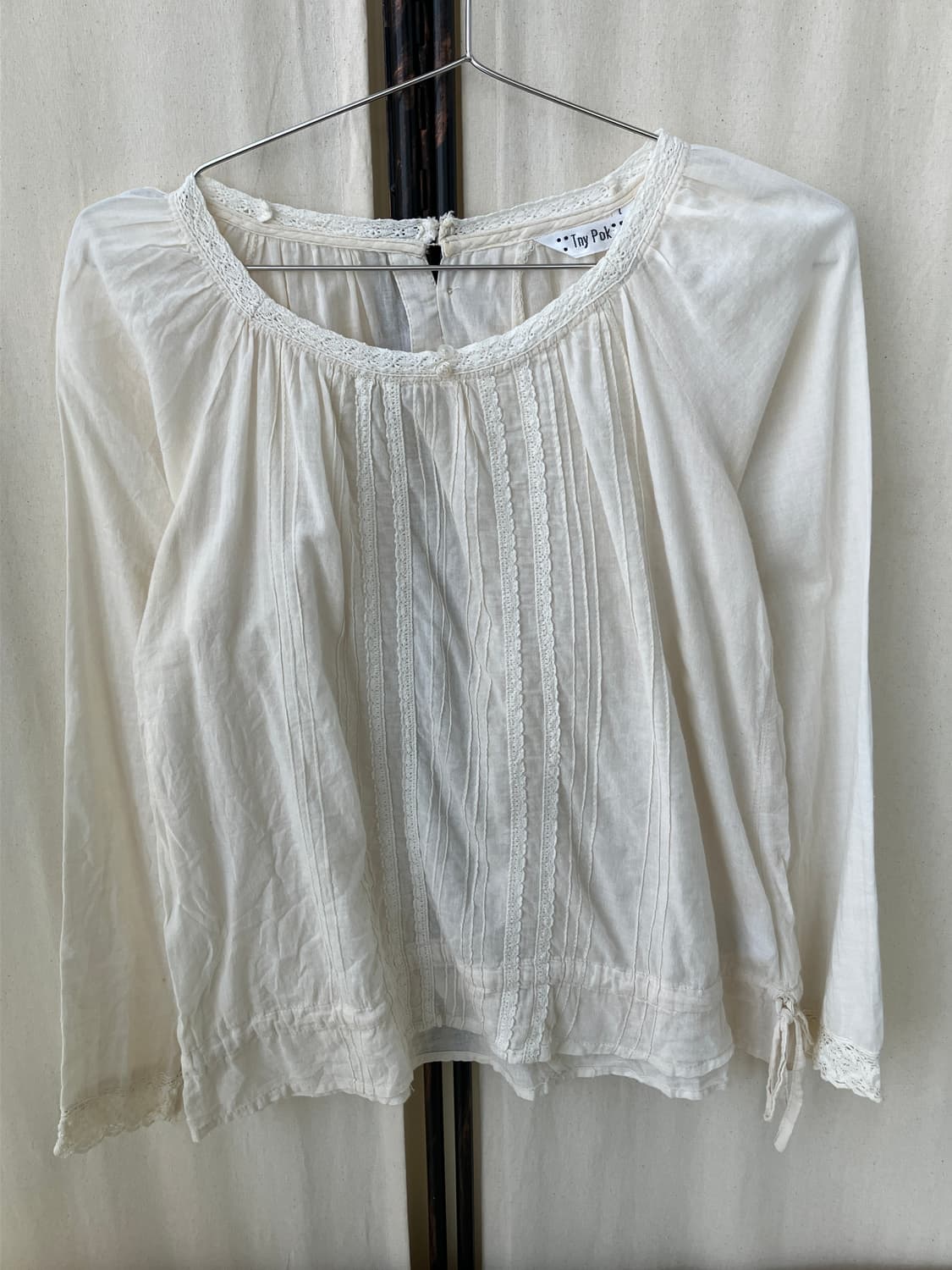 ivory crochet frill long blouse 상품이미지7