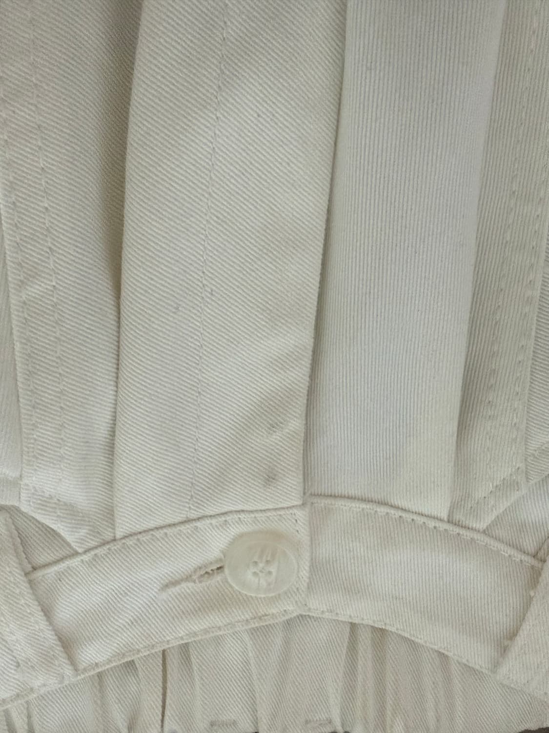 Knee Pin-tuck Printed Denim Pants ,White 상품이미지5