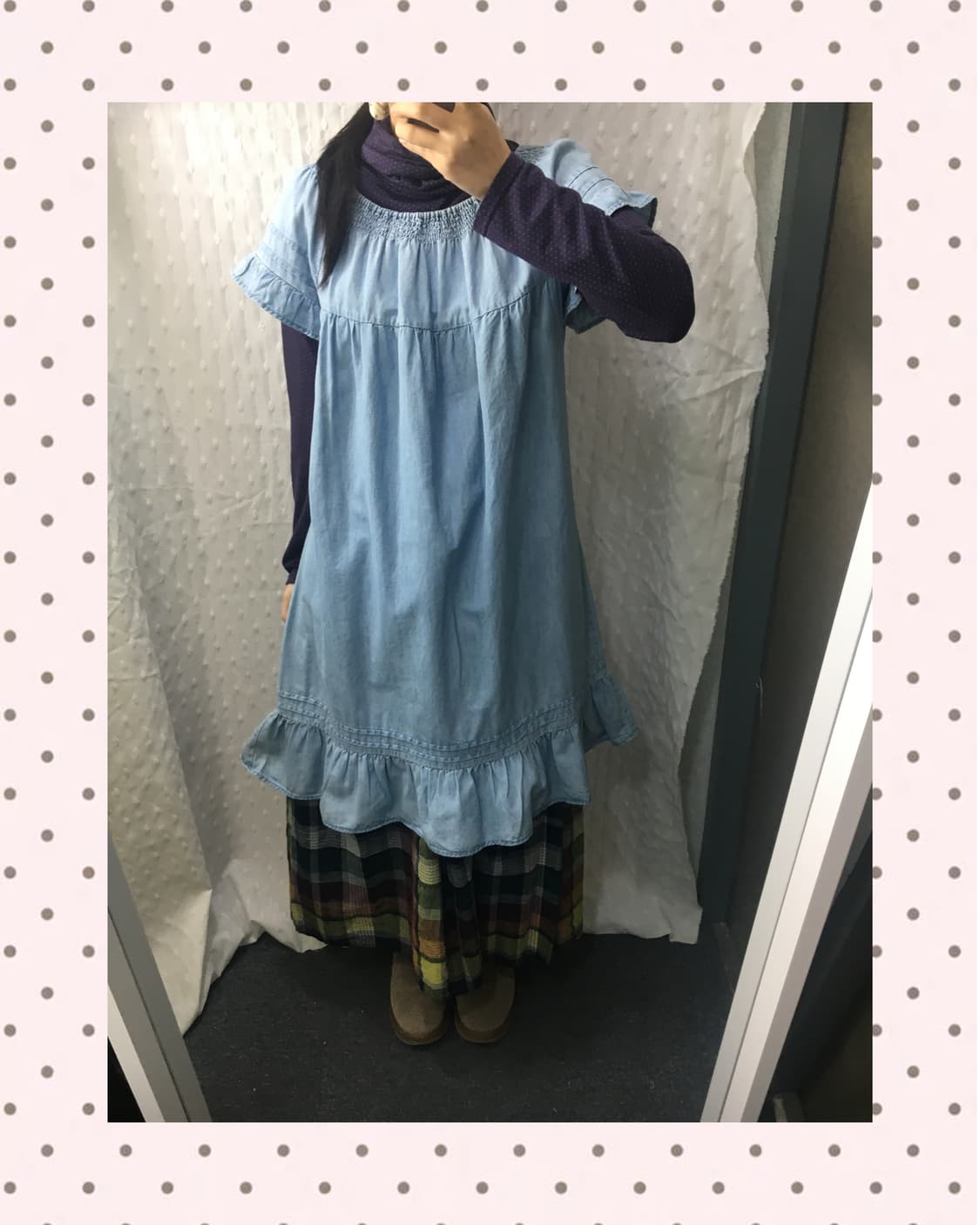 연청 데님 미디 원피스 상품이미지2