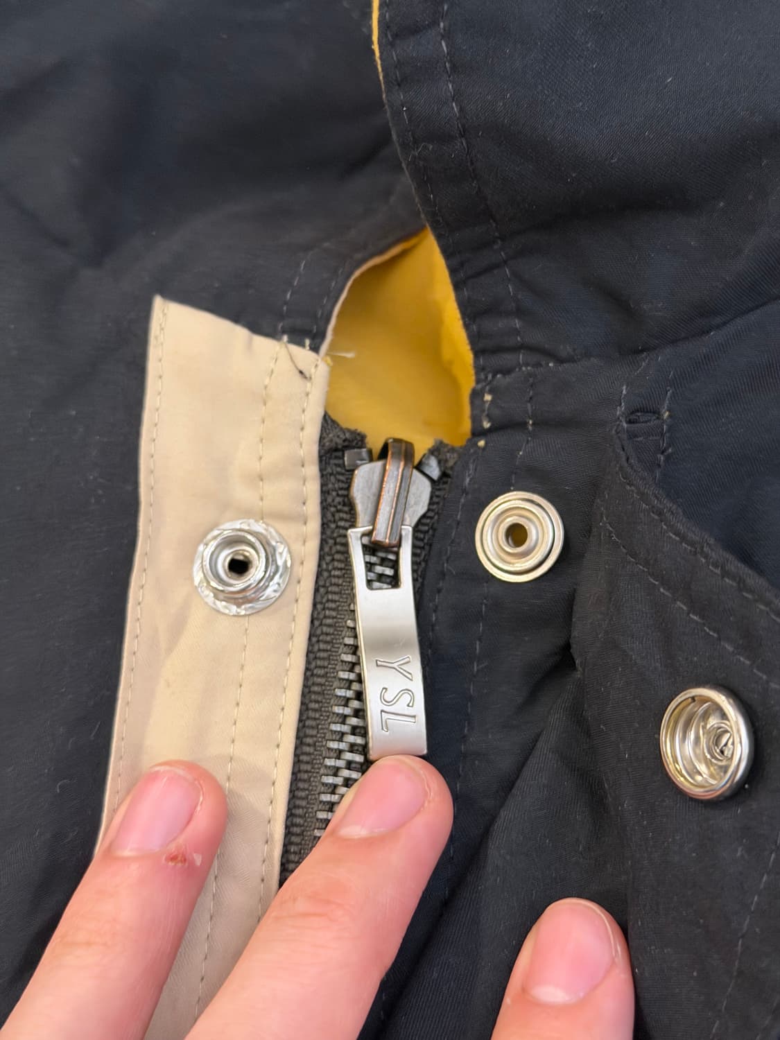 90s YSL 리버시블 블루종 자켓 머스타드 블랙 상품이미지4