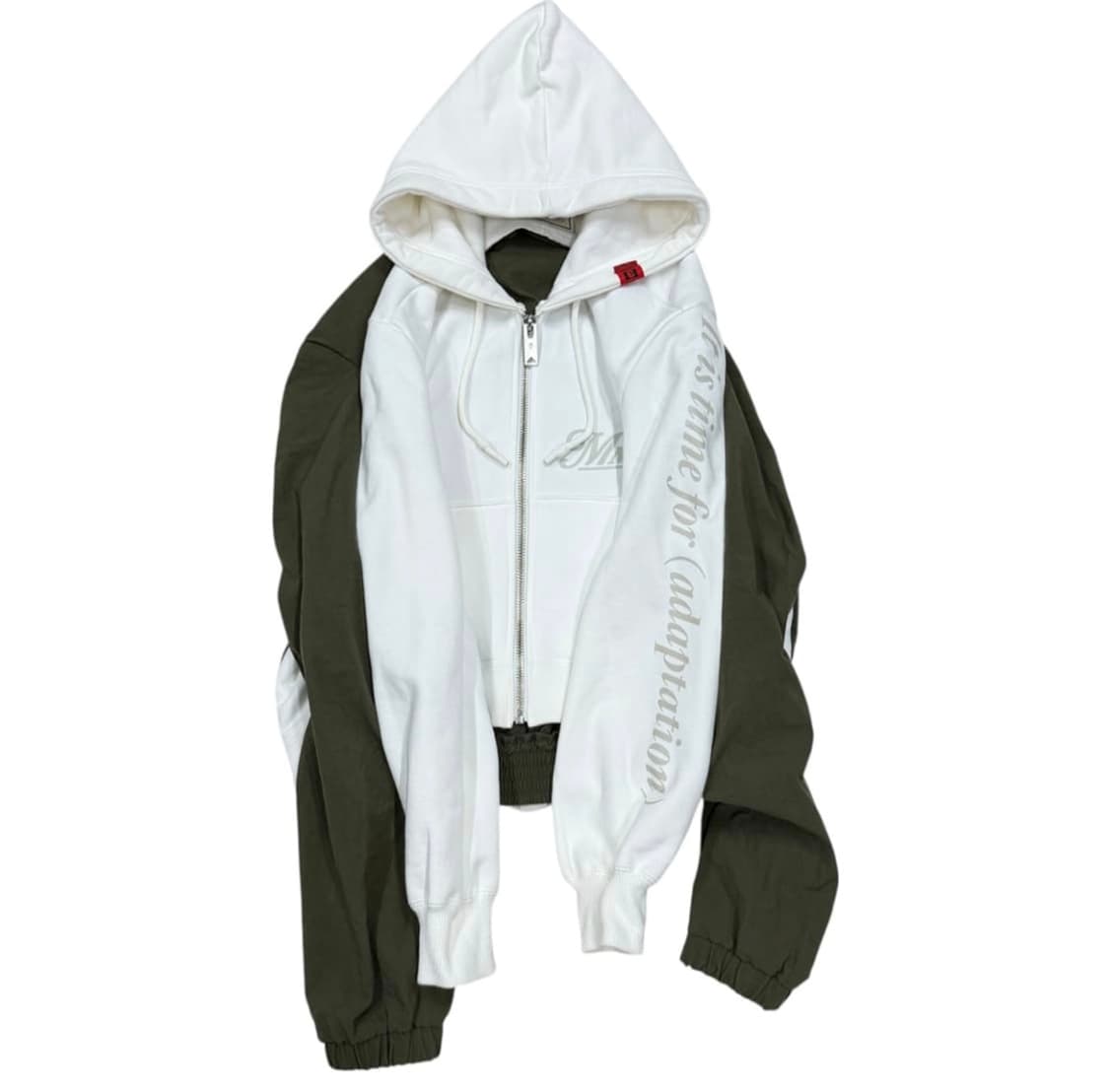 미하라야스히로 후드집업 자켓 카키 화이트 상품이미지3
