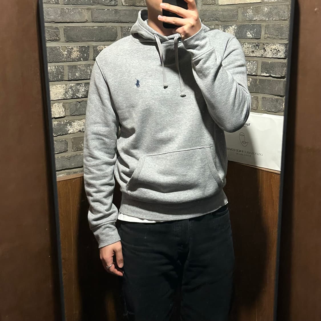 M) 폴로 랄프로렌 네이비 포니로고 후드티 그레이 상품이미지8