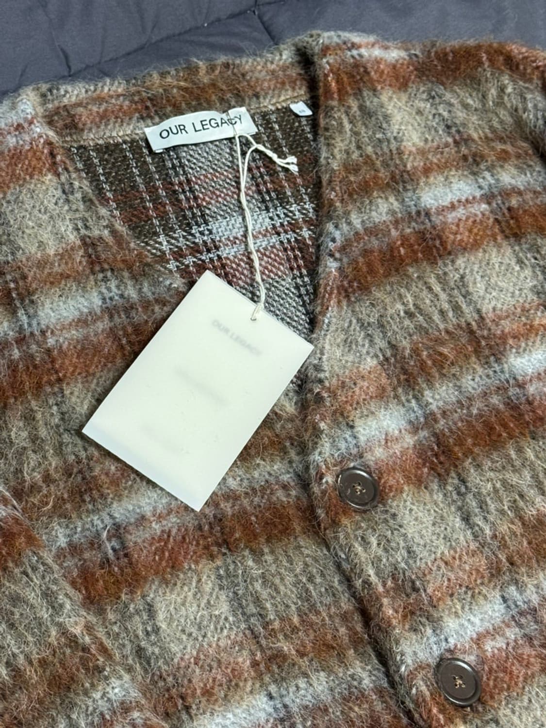 아워레가시 모헤어 체크 가디건 48 상품이미지1