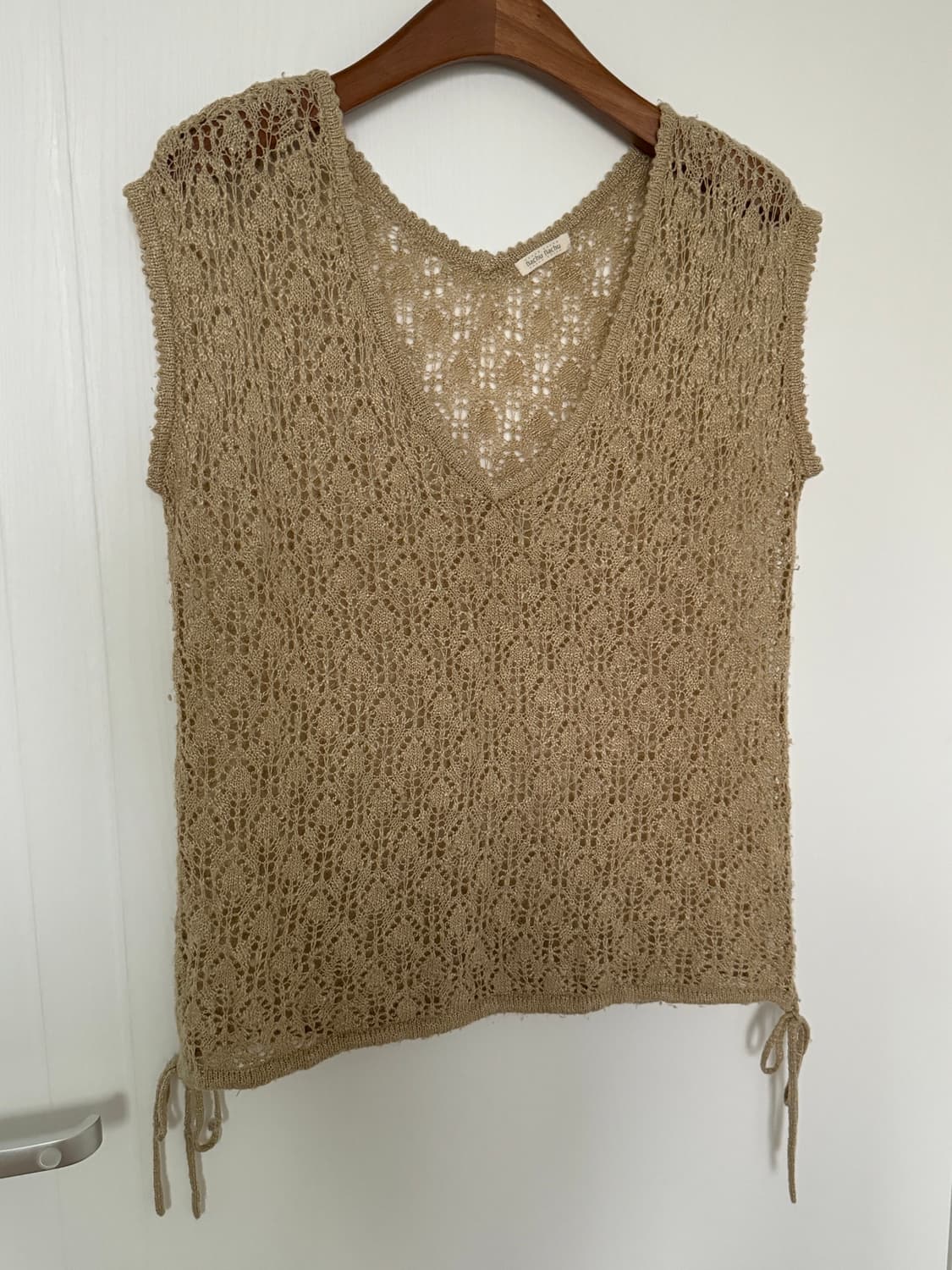 Beige Lace Knit Vest 상품이미지1