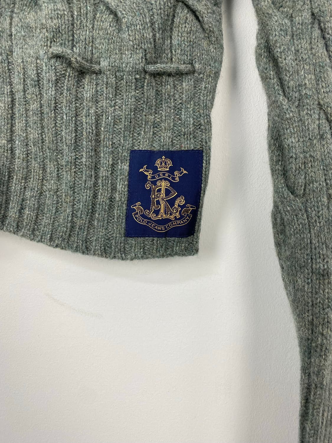폴로 진스 램스울 꽈배기 목폴라 니트 집업 S <591> 상품이미지4
