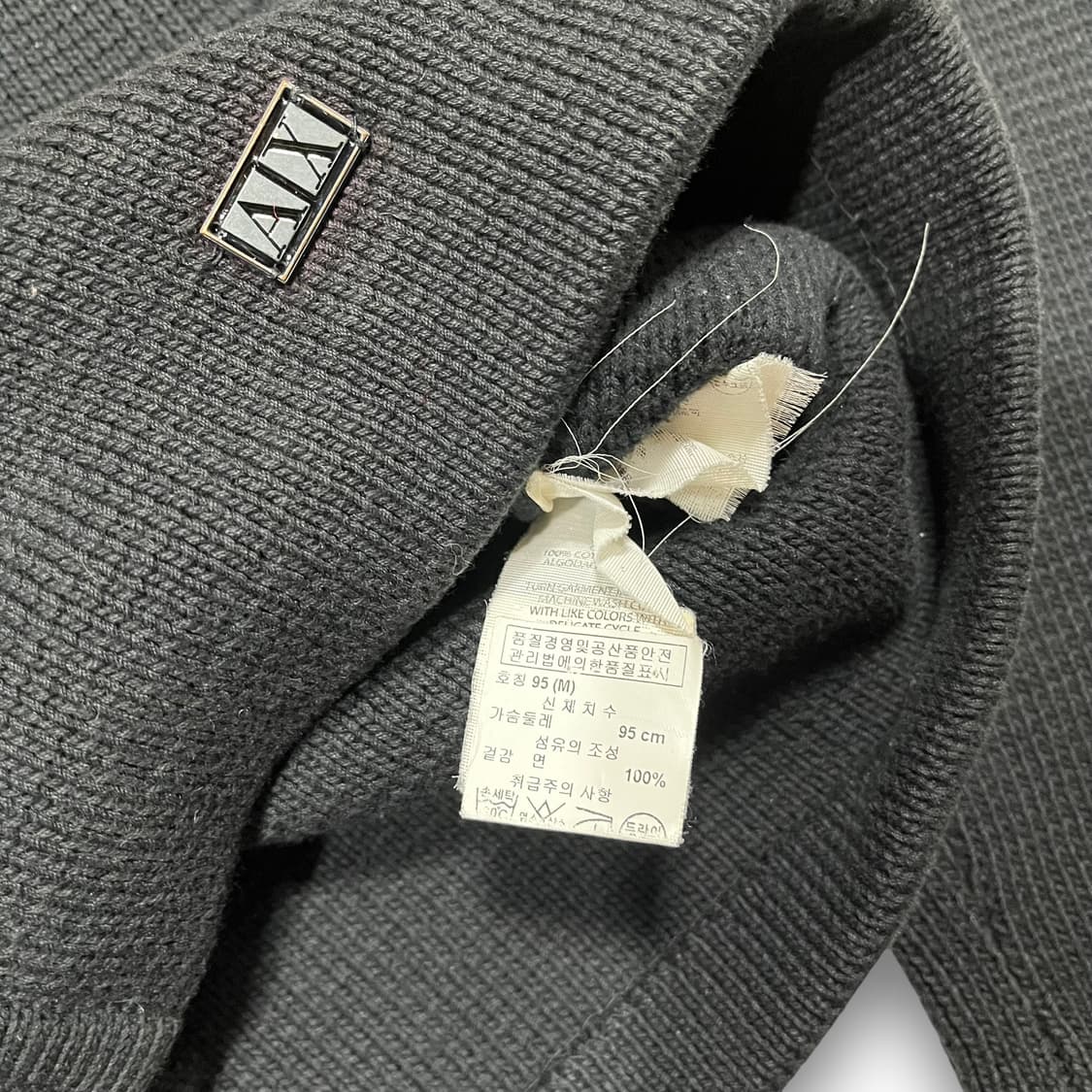 Armani Exchange black knit rider jacket 상품이미지5