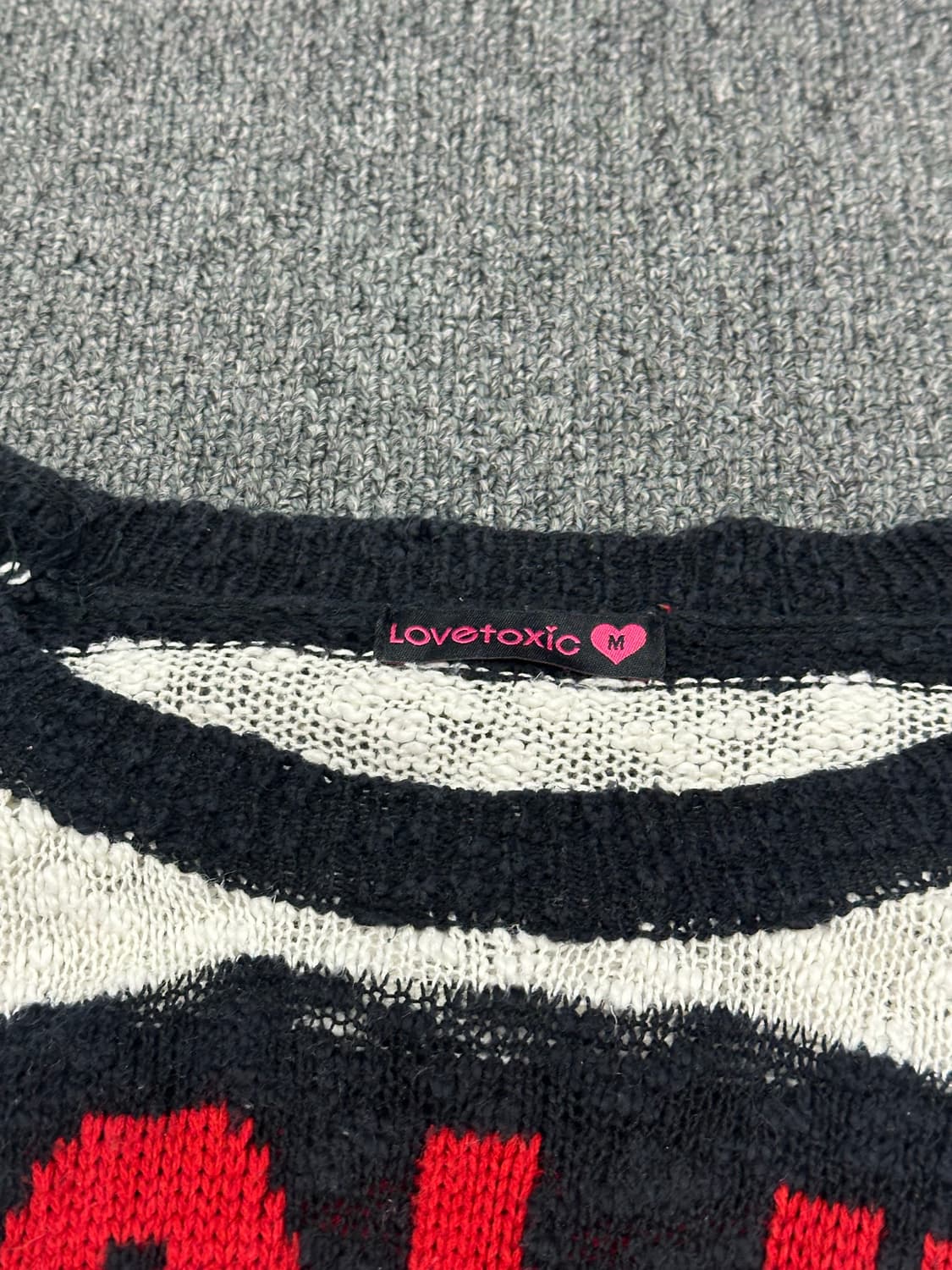 M)Lovetoxic vintage 여성 펑크 단가라 니트 스웨터 상품이미지4