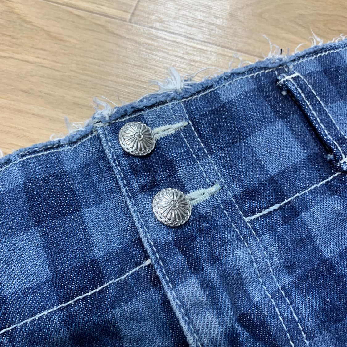 25)5Knot 체커보드 데님 롱 스커트 상품이미지3