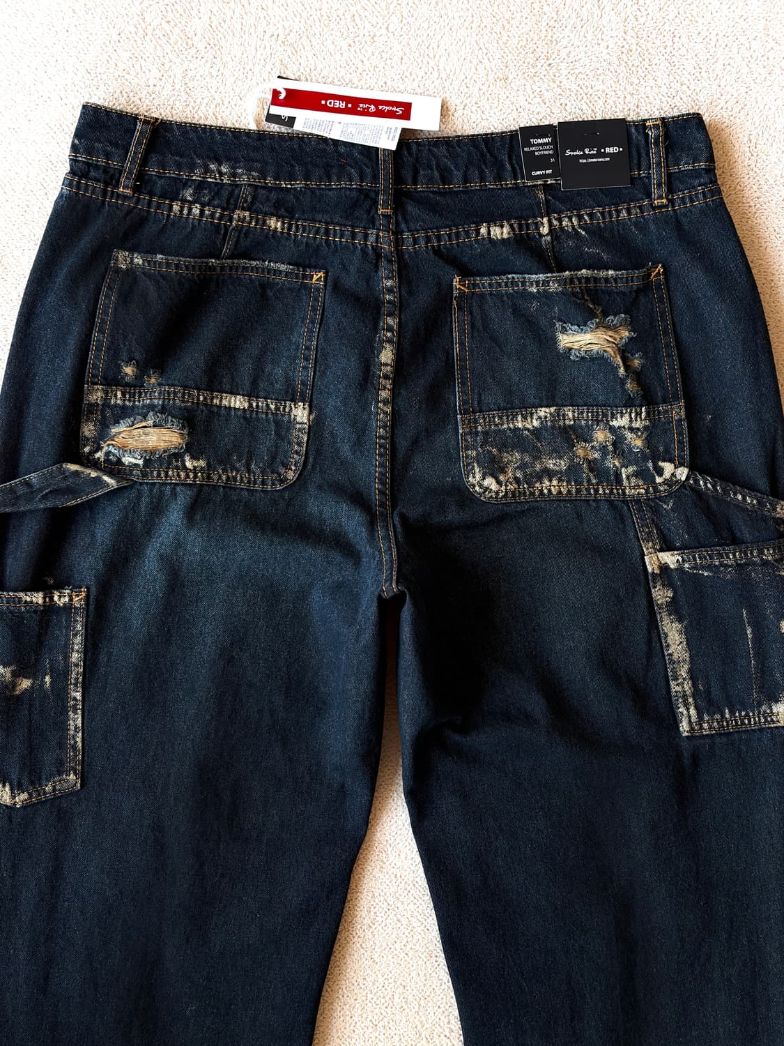 [데드스탁] 스모크라이즈 디스트로이드 글리터 더블니 카펜터 팬츠 상품이미지7