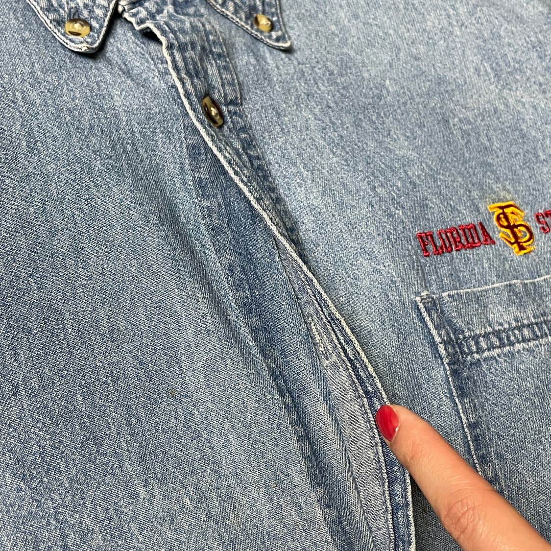 CADRE ATHLETIC 빈티지 다운버튼 코튼 데님 셔츠 A00609 상품이미지4