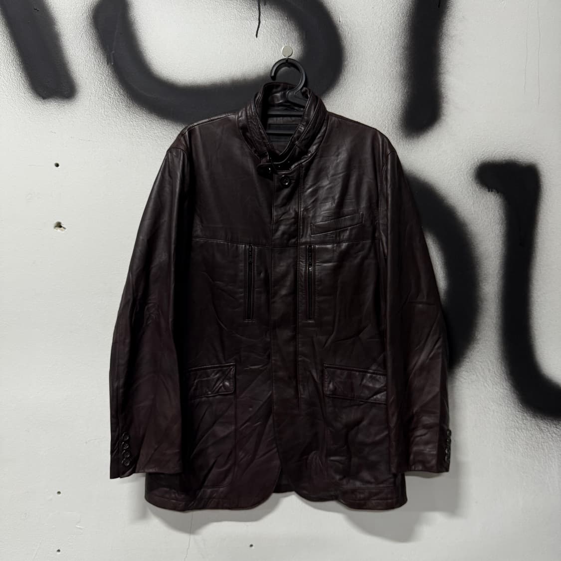 D'urban 더반 100% 쉽스킨 버클 디테일 딥 브라운 양가죽 자켓 상품이미지1