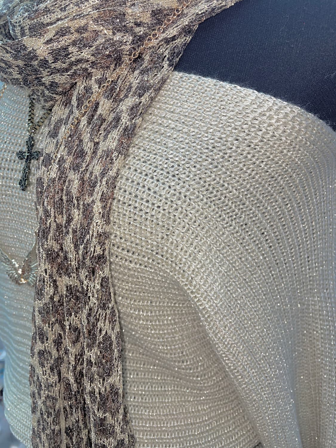 갸루 오프숄더 니트 원피스 상품이미지2