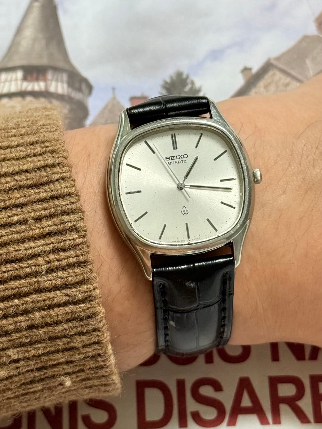 Seiko 세이코 쿼츠 스퀘어 실버 썬 레이 1981 상품이미지8