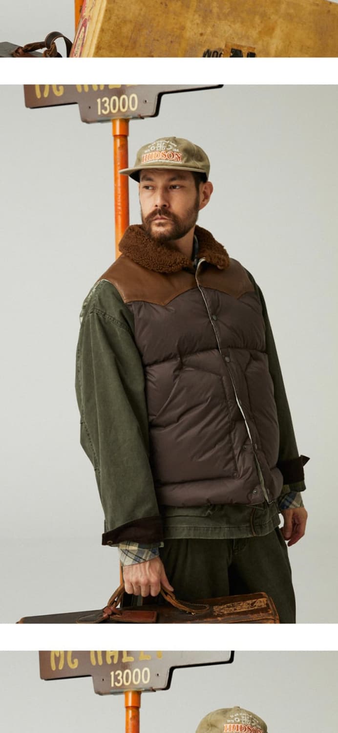 펜필드 락울 패딩 조끼 L 올리브, 아메카지 상품이미지4