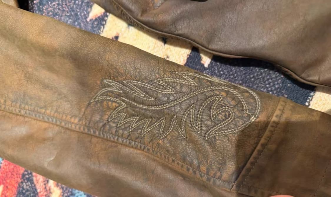 RRL 웨스턴 엠브로이디드 레더 자켓 m 상품이미지5