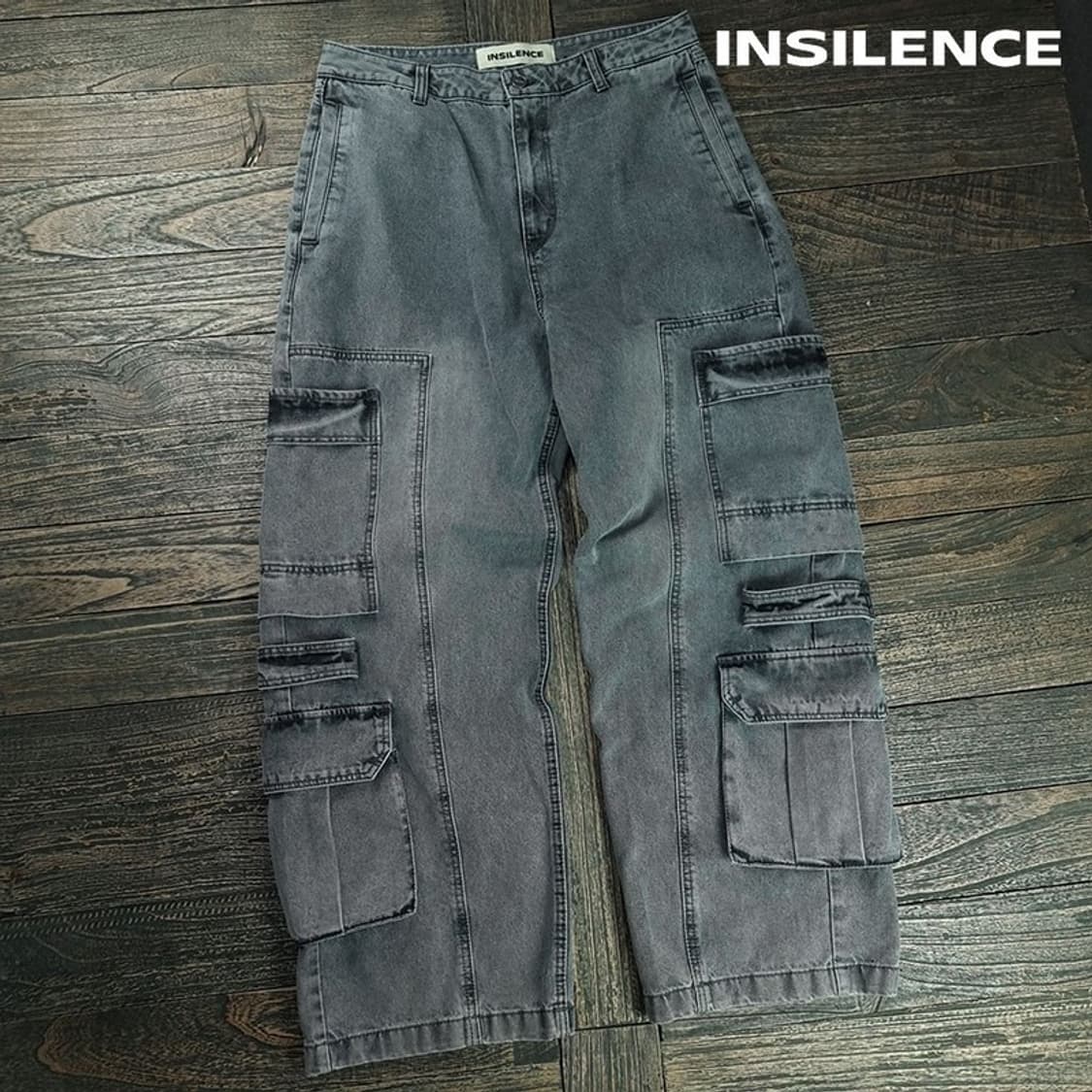 [인사일런스] 24S/S 멀티 포켓 와이드 카고 데님 팬츠 M19218 상품이미지1