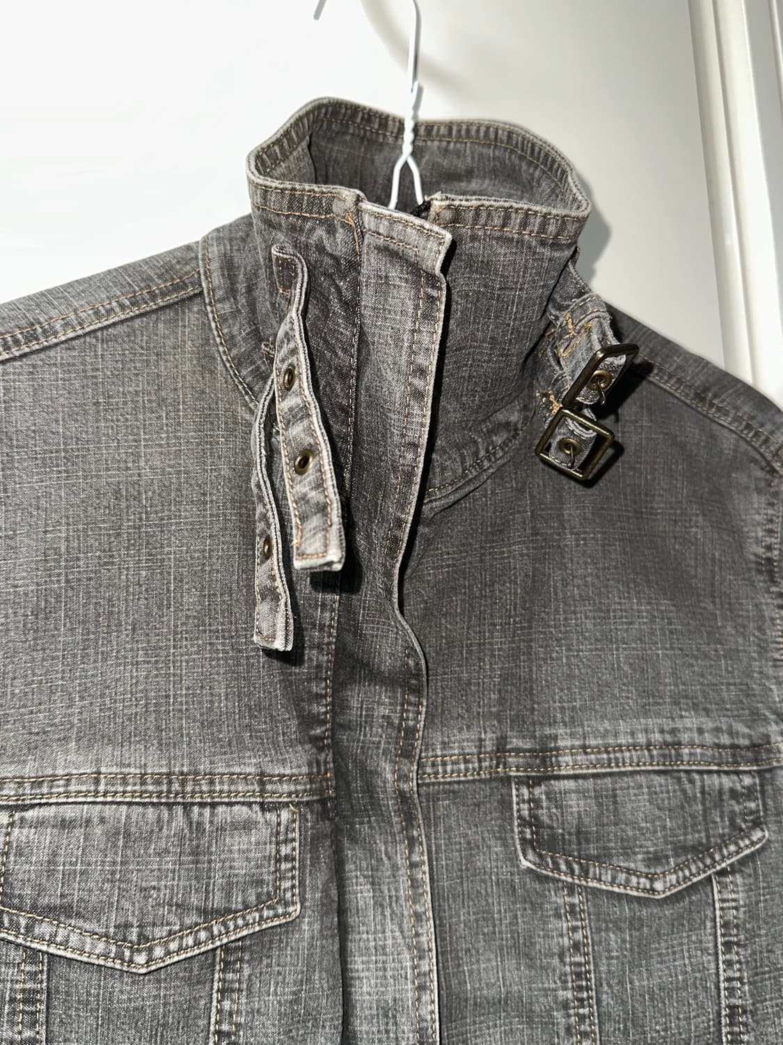 빈티지 하이넥 데님 집업 상품이미지2