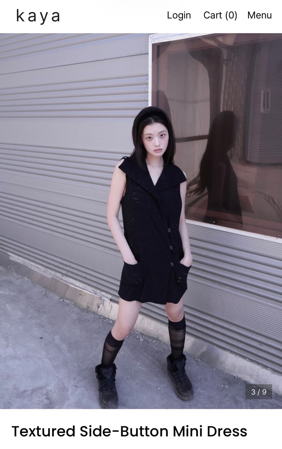 Shopkaya textured side button mini dress 상품이미지2