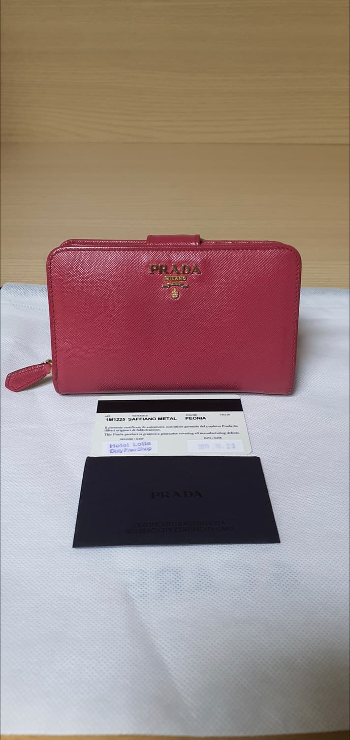 프라다 사피아노 반지갑/지갑 핑크 정품A급(보증서O) 상품이미지1