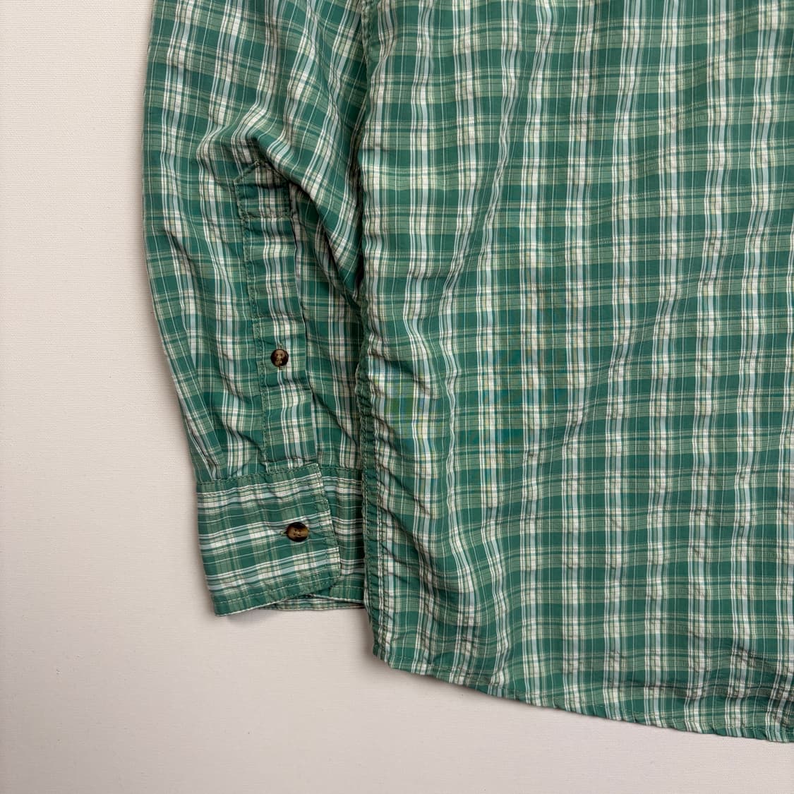 10s LLBean Fishing green pattern shirt 상품이미지8