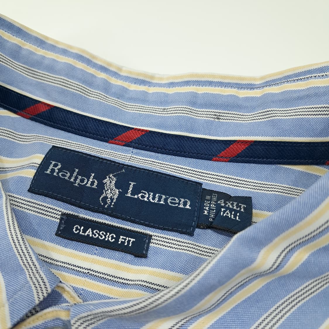 CL774 4XLT 폴로 00s 코튼 블루 스트라이프 버튼다운 셔츠 남 상품이미지3