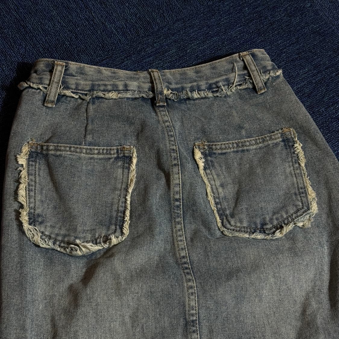 빈티지 앞트임 데님 롱 스커트 상품이미지4