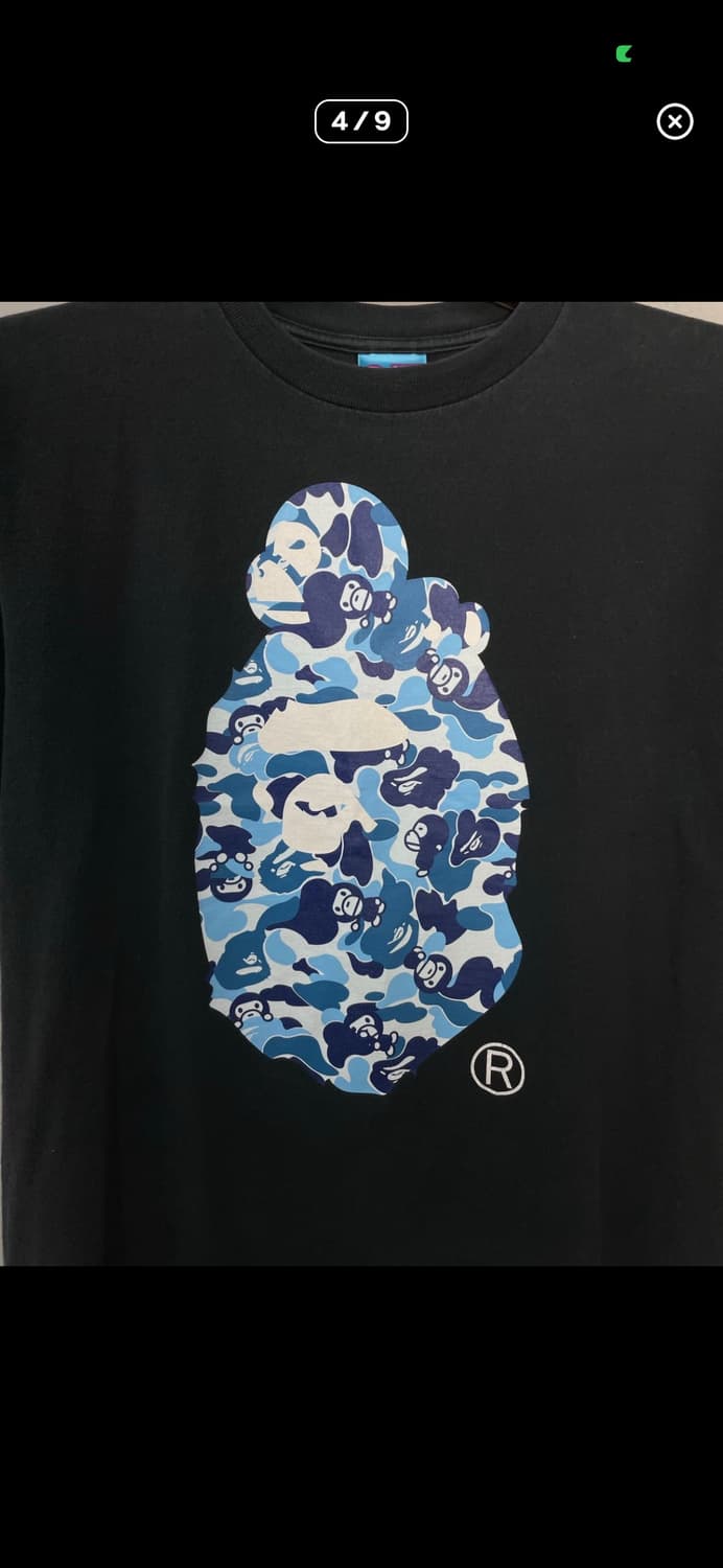 베이프 카모 빅 에이프 블랙 반팔 A3616 상품이미지3