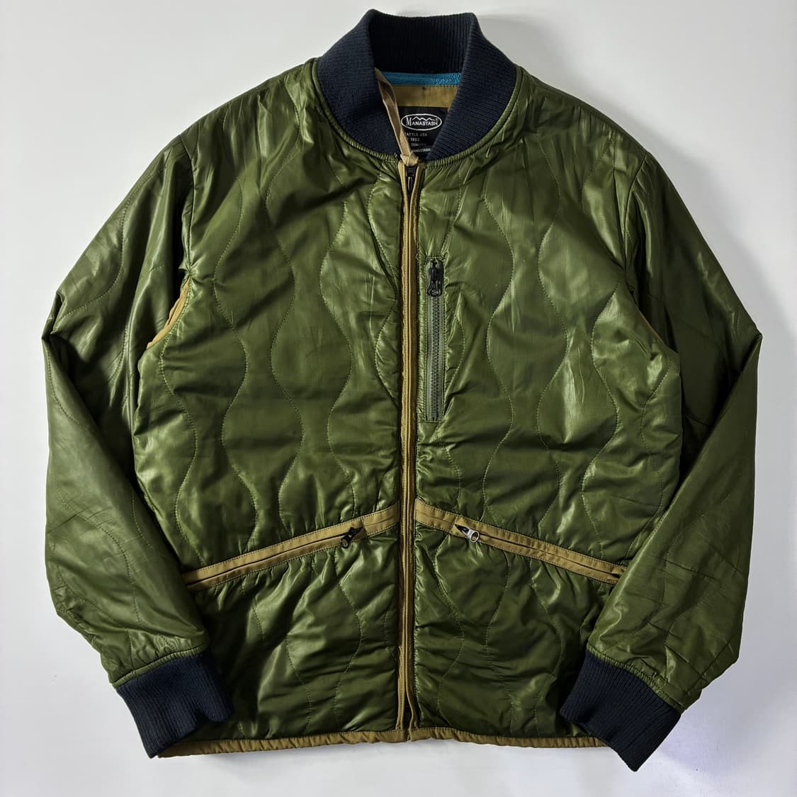 Manastash 마나스타시 카키 퀼트드 봄버 자켓 상품이미지2