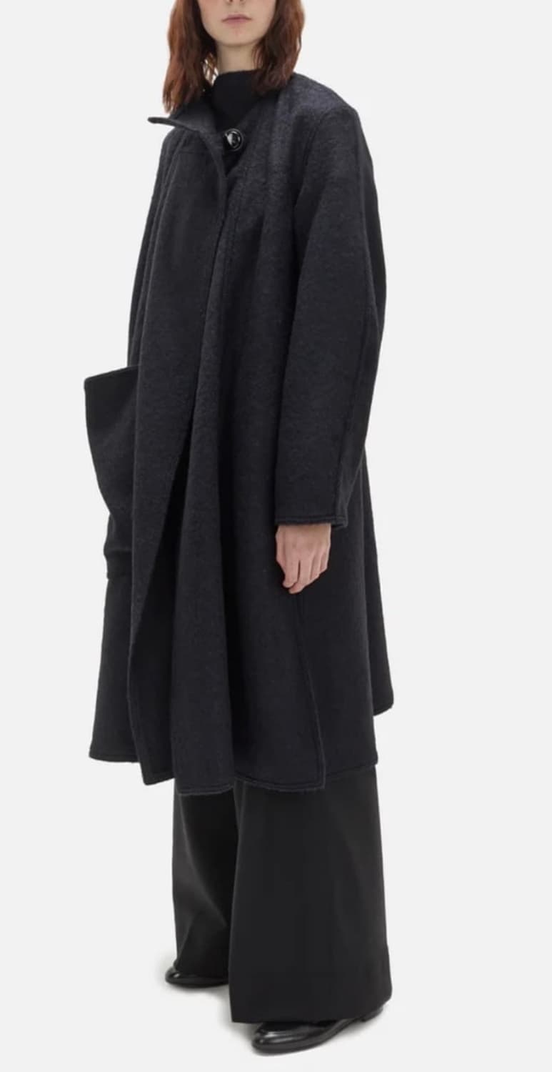 르메르 울 랩오버 블랙 LEMAIRE Wool Wrapover Coat 상품이미지3