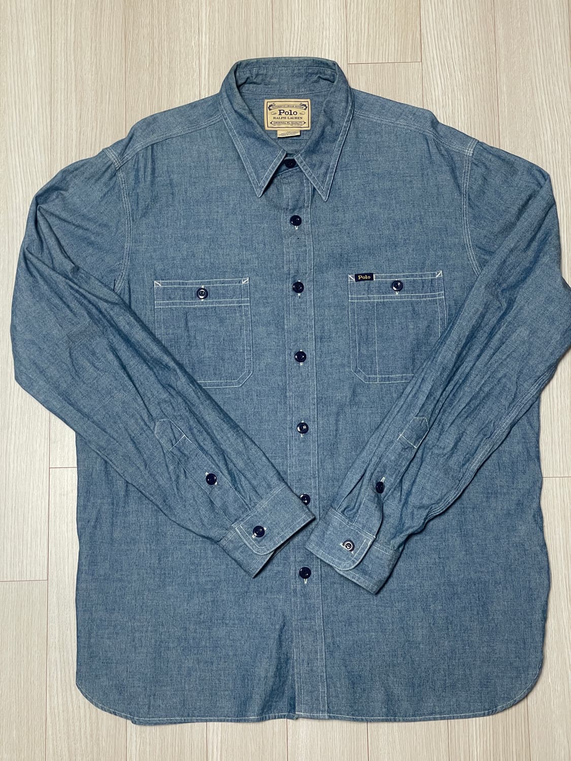폴로 랄프로렌 샴브레이 워크셔츠 L사이즈 판매합니다 상품이미지1