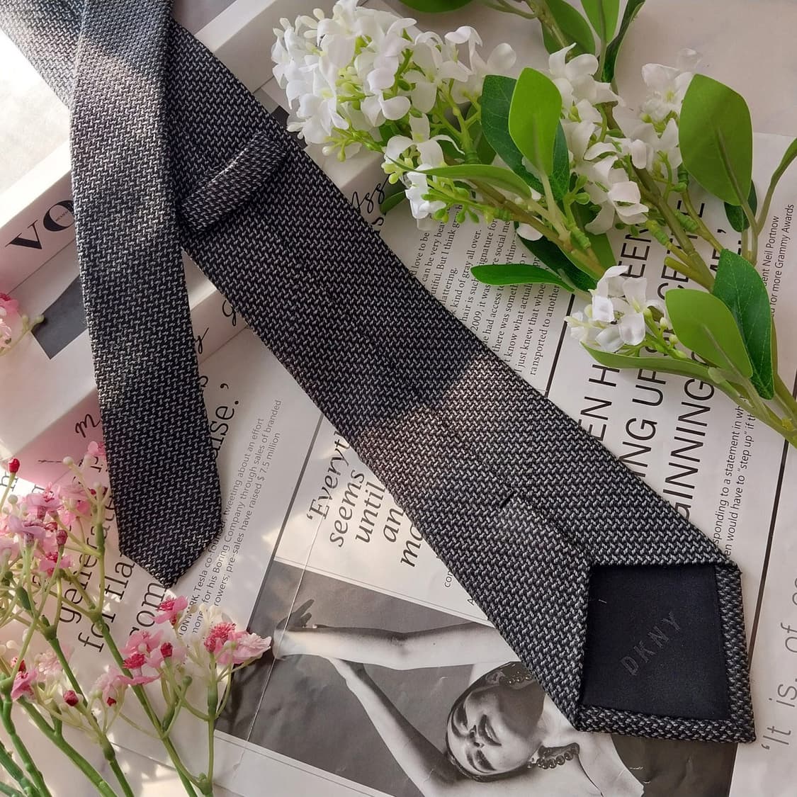 디케이앤와이 도나 카란 뉴욕 텍스처 넥타이 7.5cm A+등급 k1944 상품이미지4