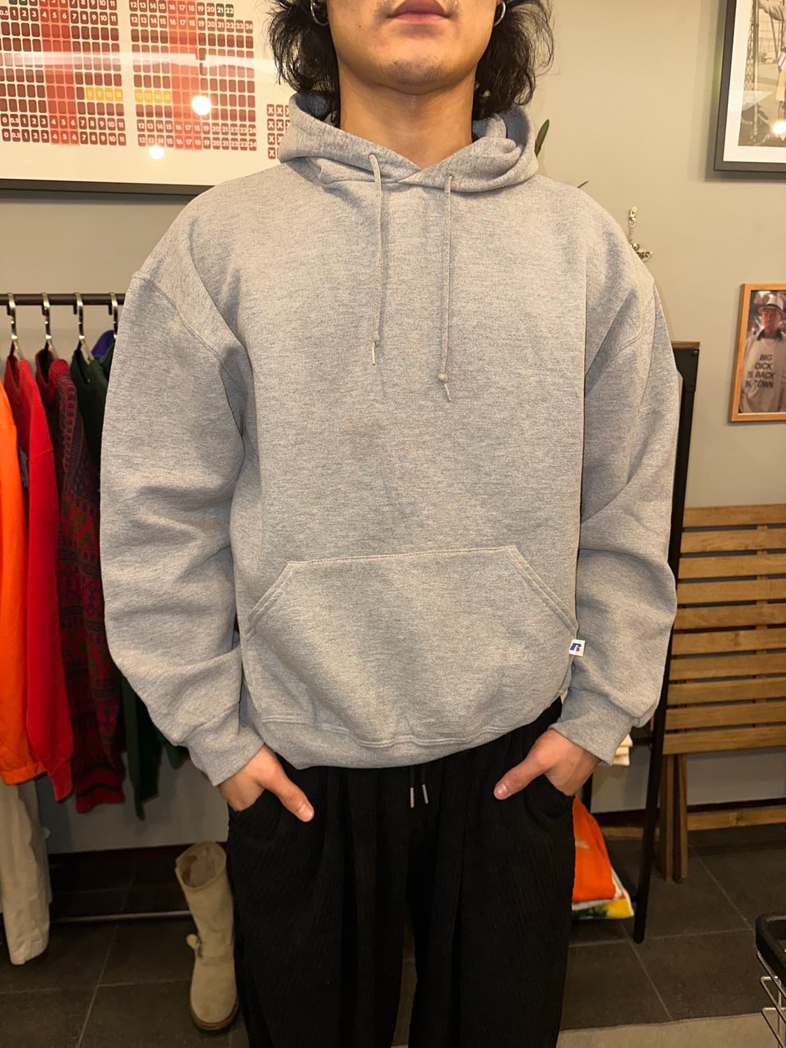 00’s Russell Athletic grey plain hood 상품이미지3