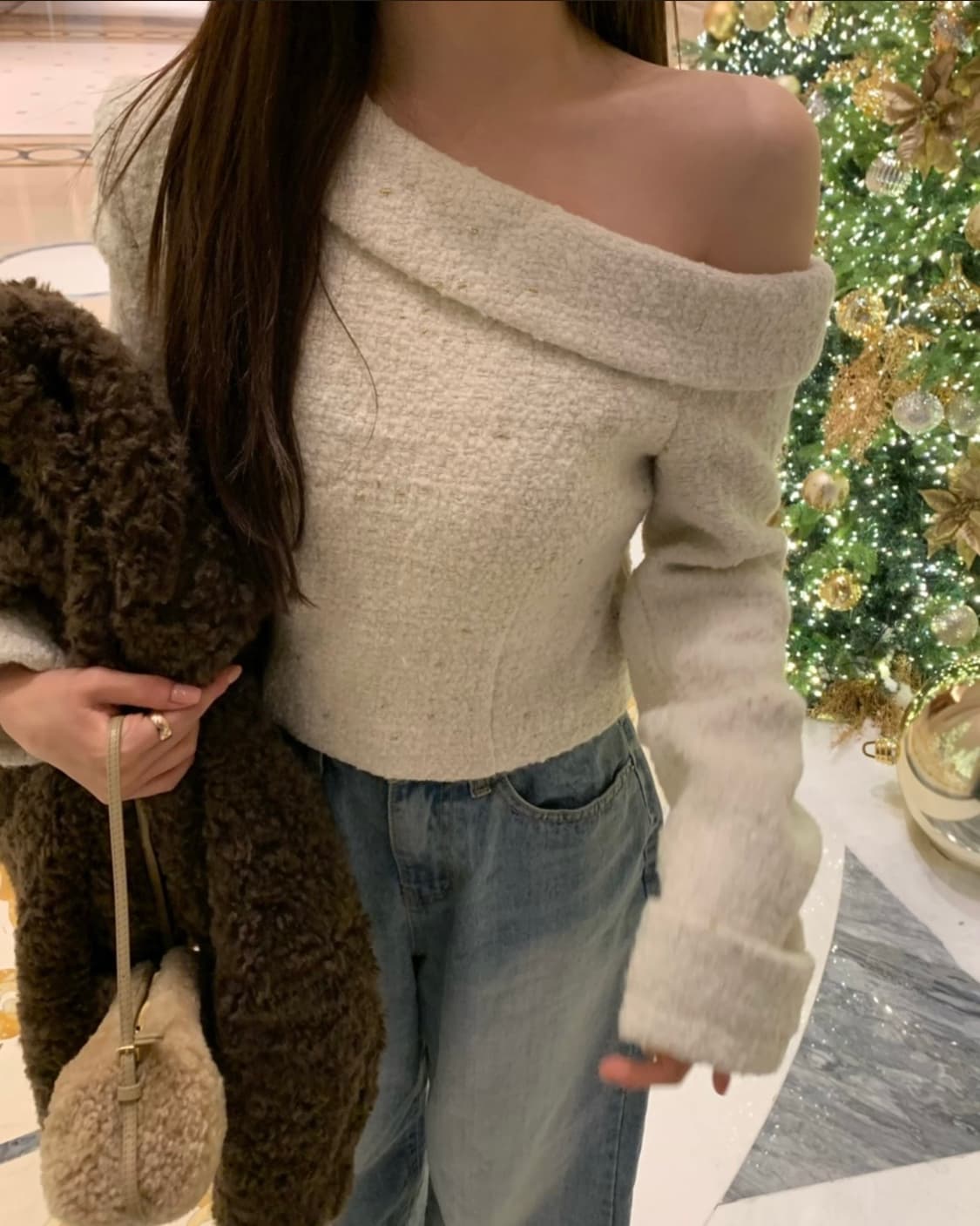 verni 베르니마켓 이브 트위드 eve tweed 블라우스 아이보리 상품이미지1