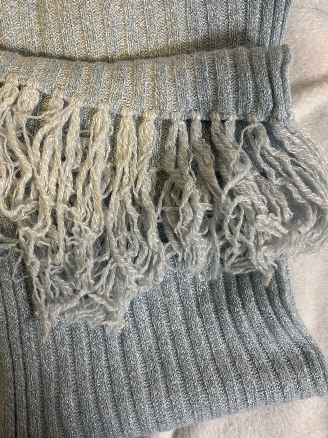 스카이블루 글리터 머플러 목도리 y2k 히메갸루 하늘색 모리걸 백팩 상품이미지5