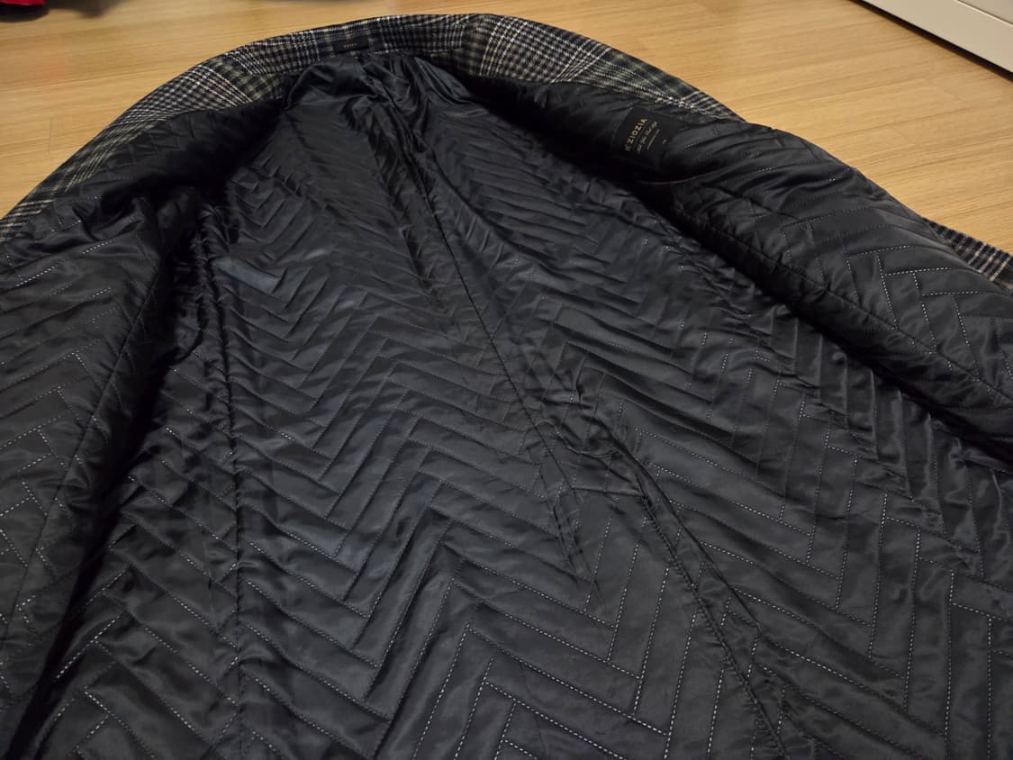 지오지아 글렌 체크 세미 오버 롱 코트 상품이미지5