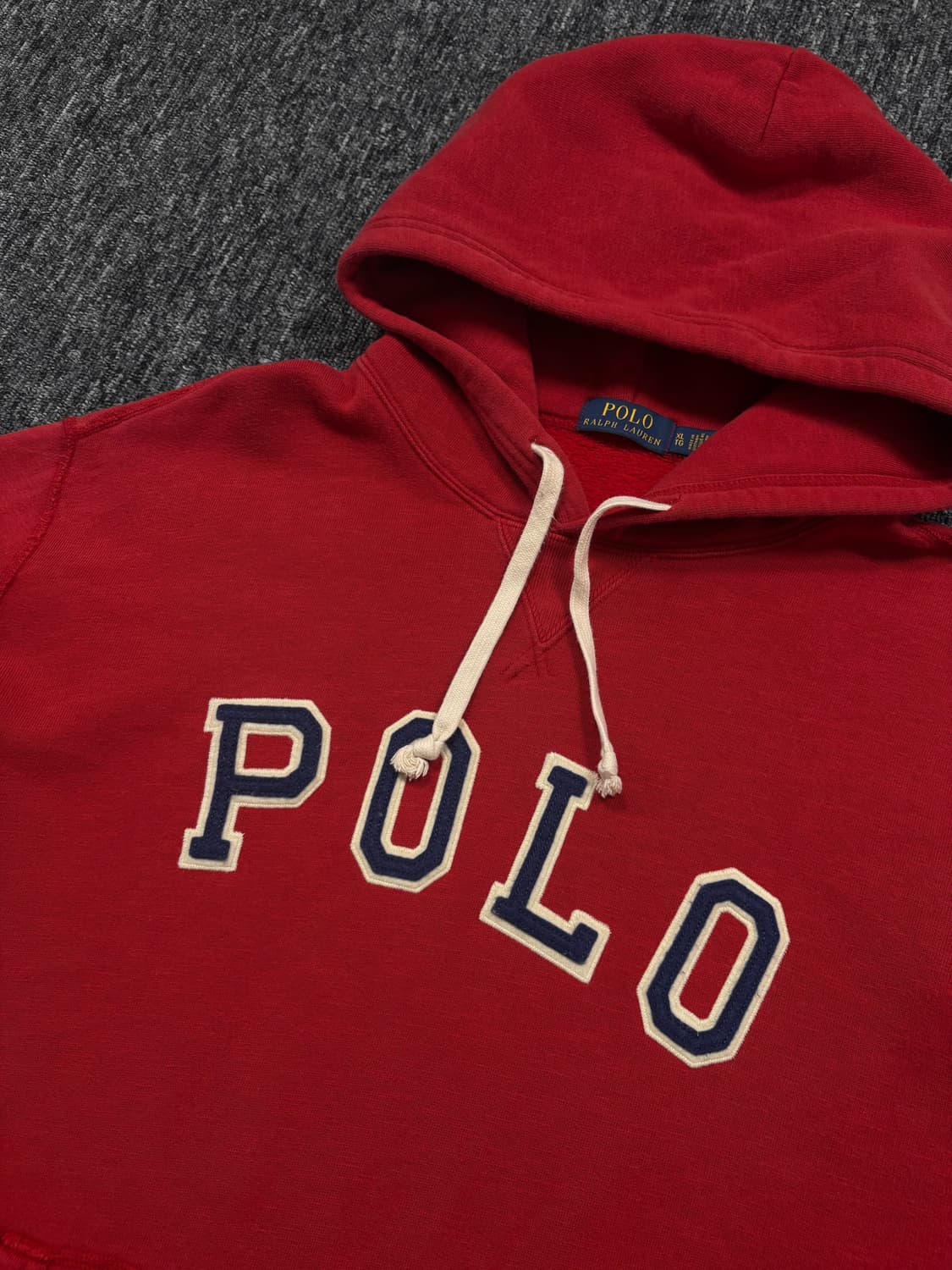 폴로 빅로고 레드 후드티 상품이미지5